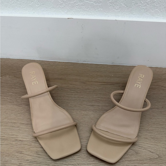 RAYE Shoes - RAYE Beige Square-Toe Heels